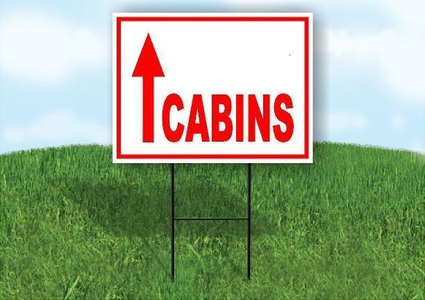 CABINS STRAIGHT ARROW RED Yard Sign with Stand LAWN SIGN