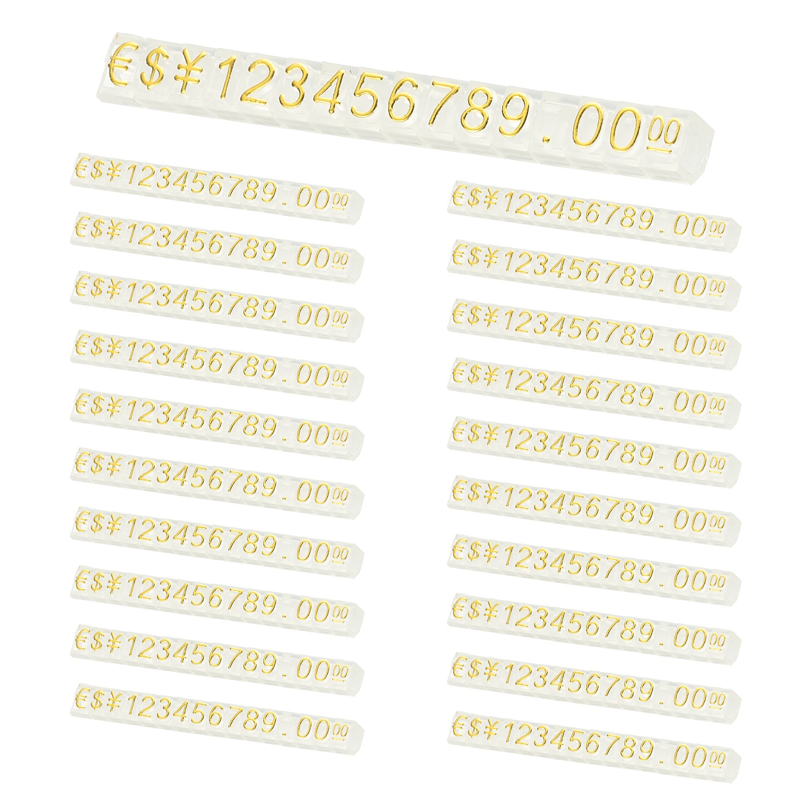 20 Set Price Display Cube, Adjustable Price Tag Stand,(Clear/Gold, M)