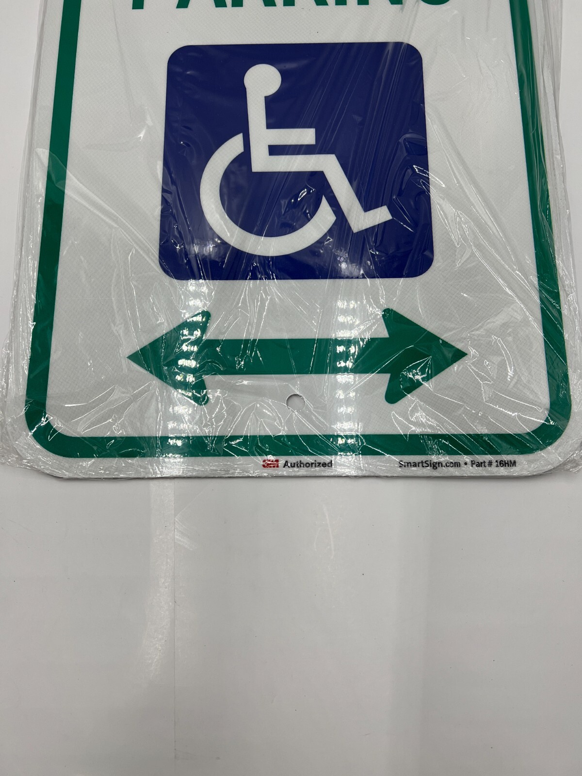 SmartSign “Reserved Parking” Handicap Parking Sign Bi-Directional Arrow 12 x 18