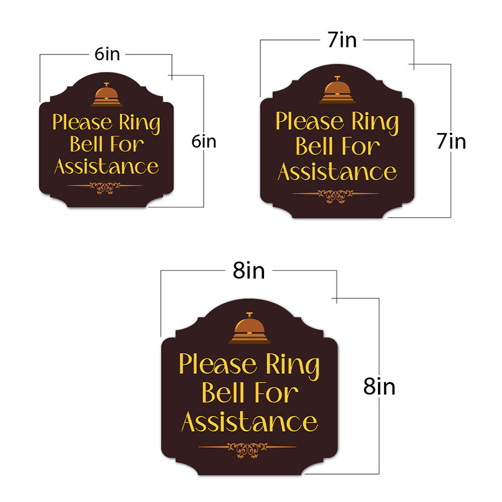 Heritage Plus Please Ring Bell For Assistance Wall or Door Sign | Home & Office