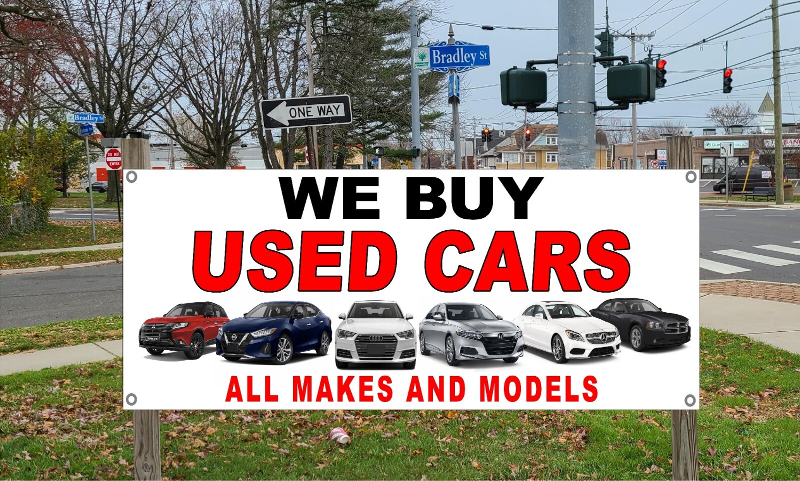 We Buy USED CARS all makes & models vinyl Banner sign Many Sizes Available