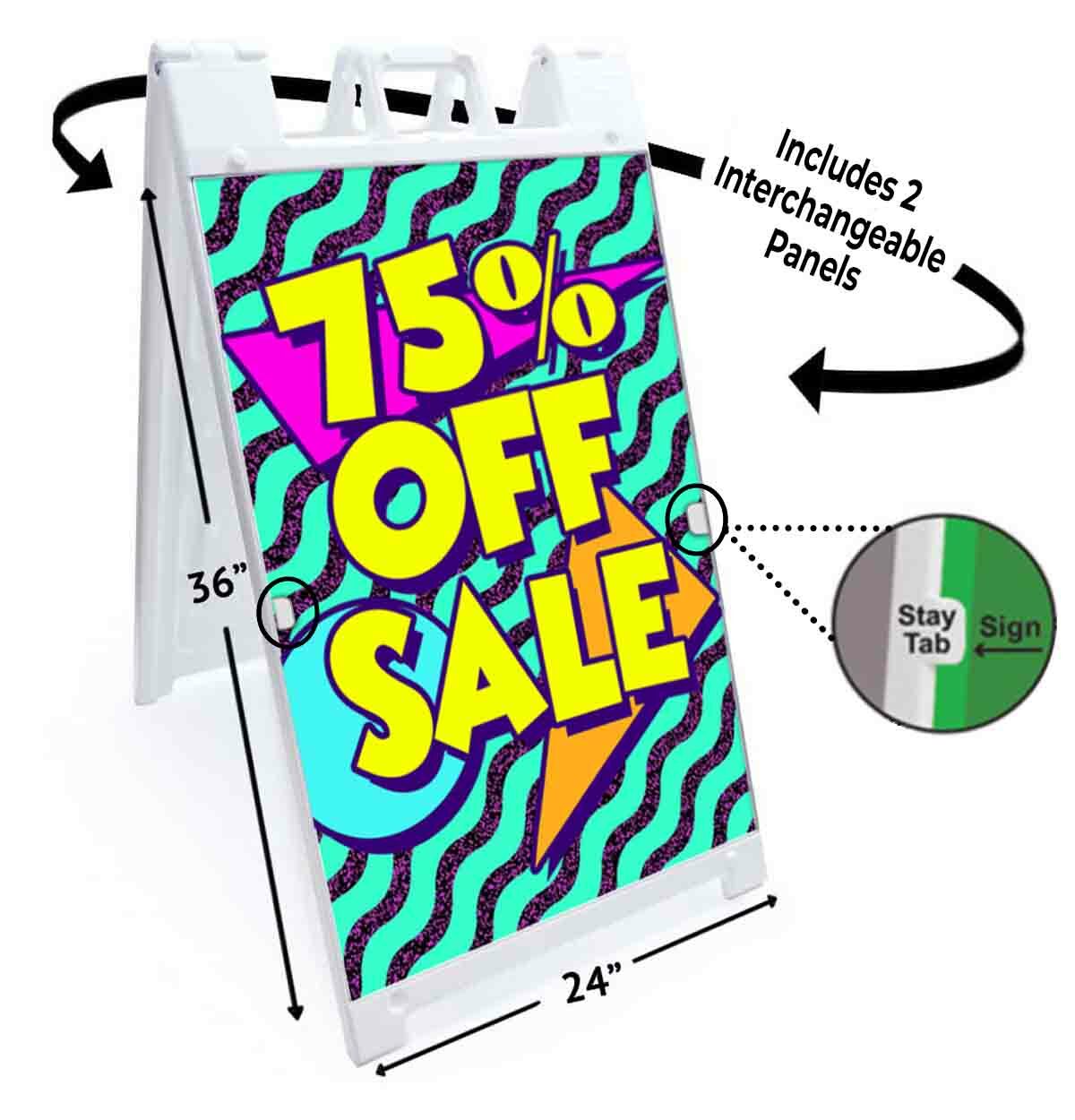 75% OFF SALE Signicade 24×36 Aframe Sidewalk Sign Banner Decal CLEARANCE REDUCED
