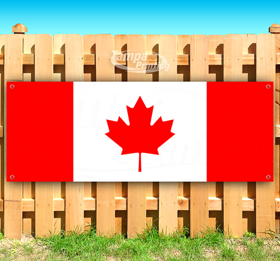 CANADA FLAG Advertising Vinyl Banner Flag Sign 15″ 18″ 20″ 30″ 48″ 52″