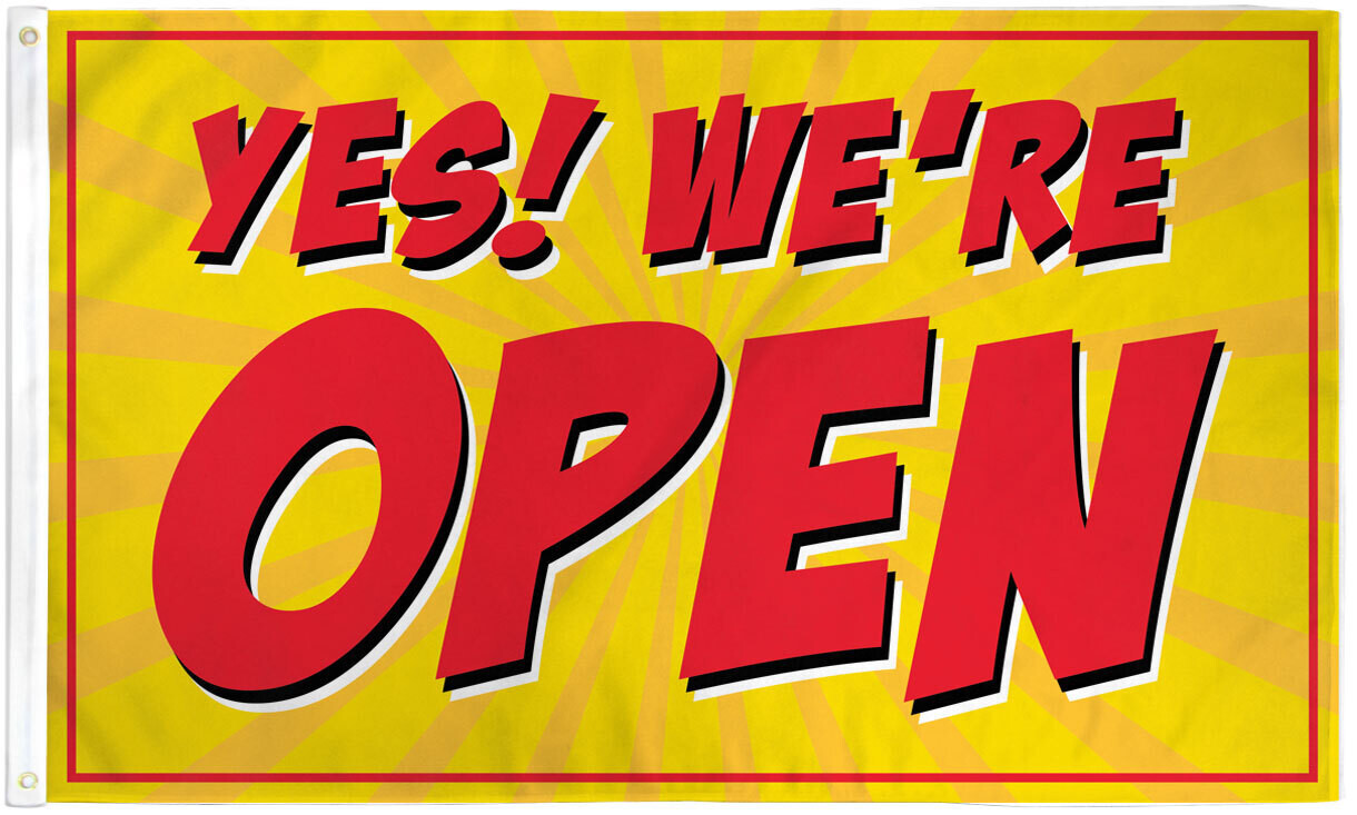 Yes We Are Open Flag 3x5ft Business Flag Advertising Sign Open Flag RED