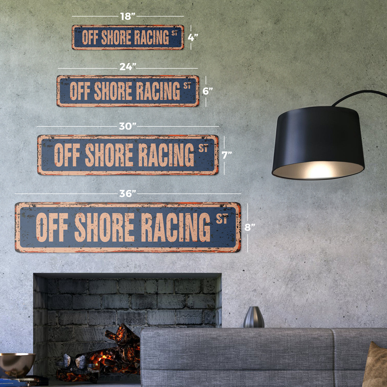 OFF SHORE RACING Vintage Street Sign race racer competition boats waves
