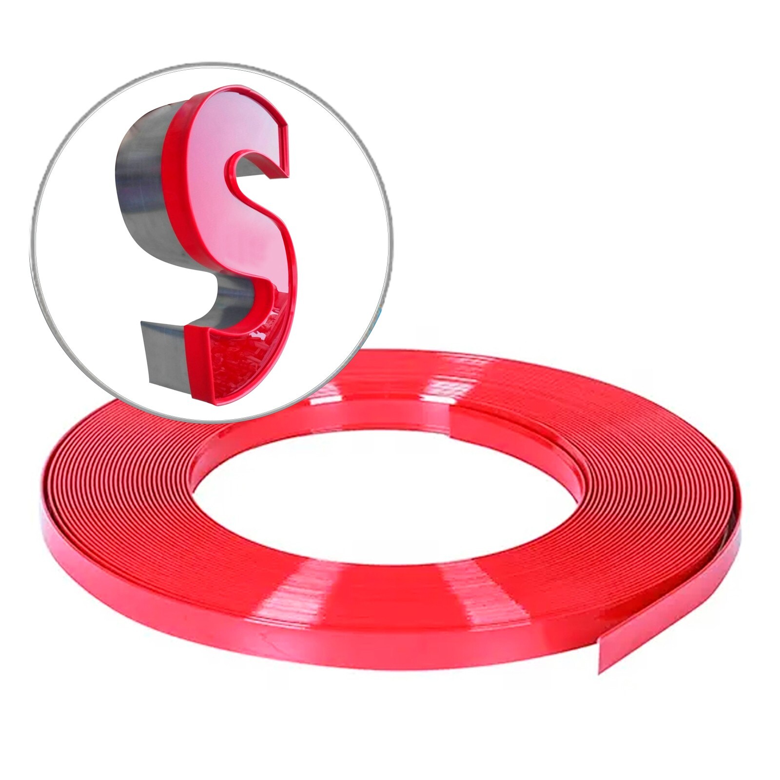 2rolls 1″x131ft Arrow Coil Strip Trim Cap Aluminum Channel Letter Material Red