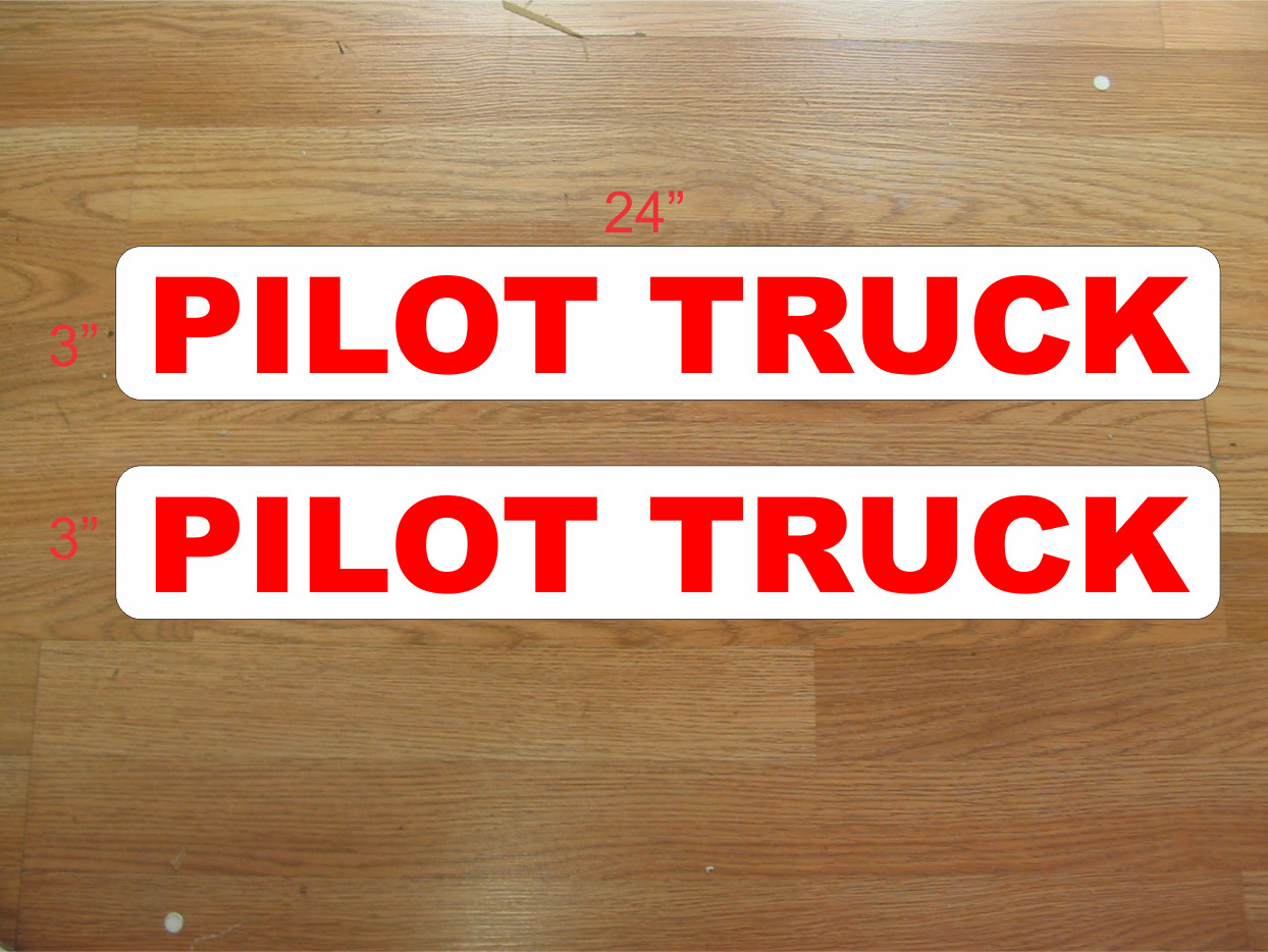 Red PILOT TRUCK Magnetic Signs to fit Car, Tow Truck, Van SUV US DOT Approve Siz