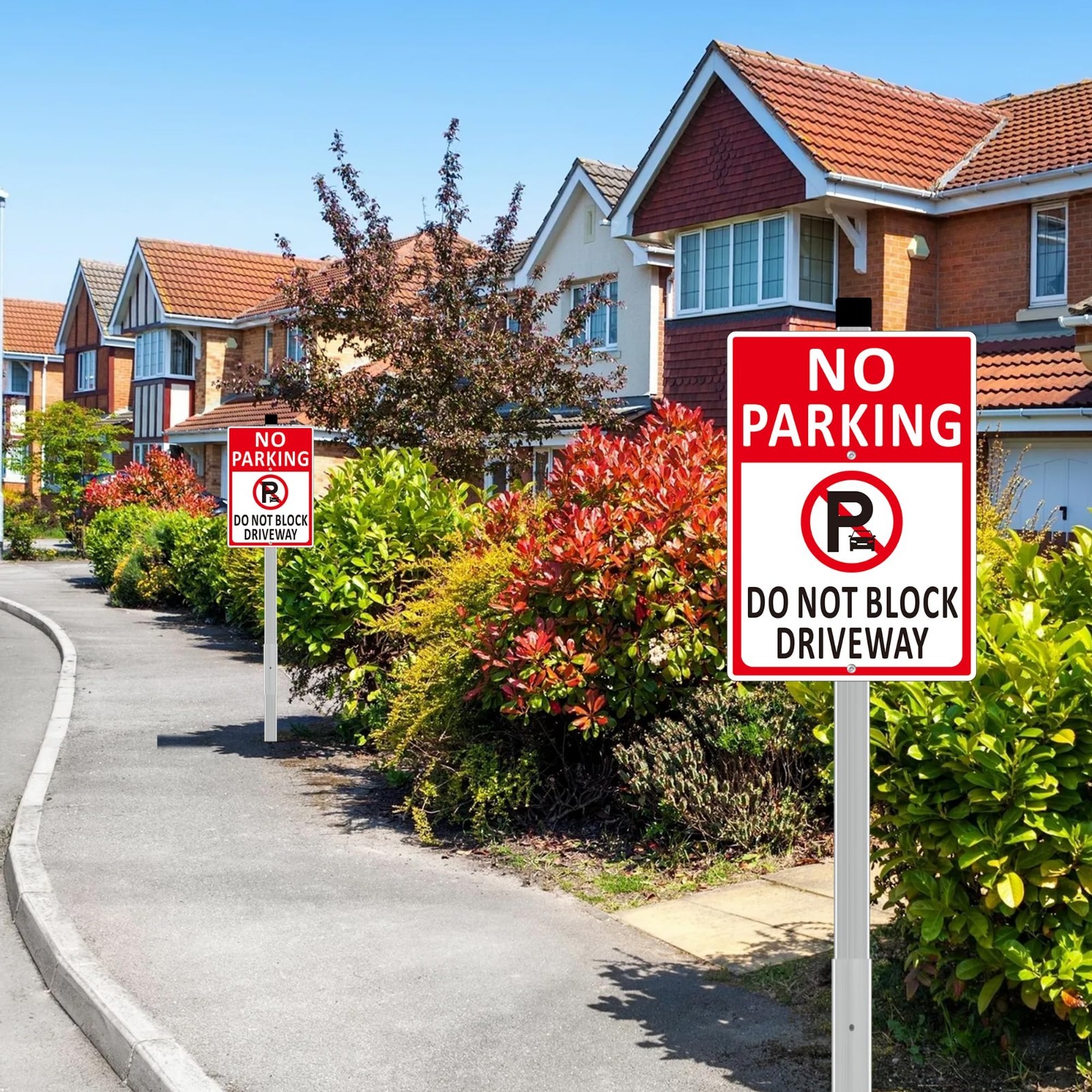 2 Pack No Parking Signs – 10×14 Inch Aluminum, Rust-Proof, Weather Resistant, Ea