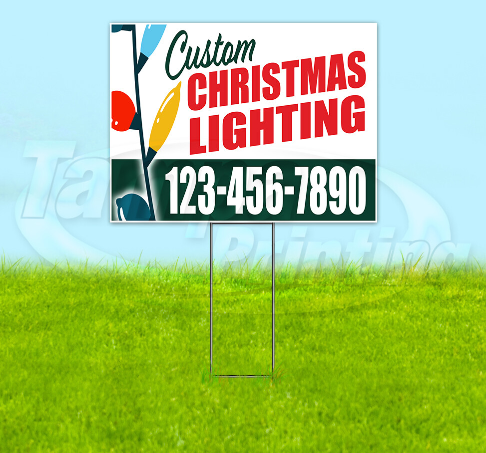 CUSTOM PHONE NUMBER CHRISTMAS LIGHT INSTALLATION 18×24 Yard Sign Snipe YS00105