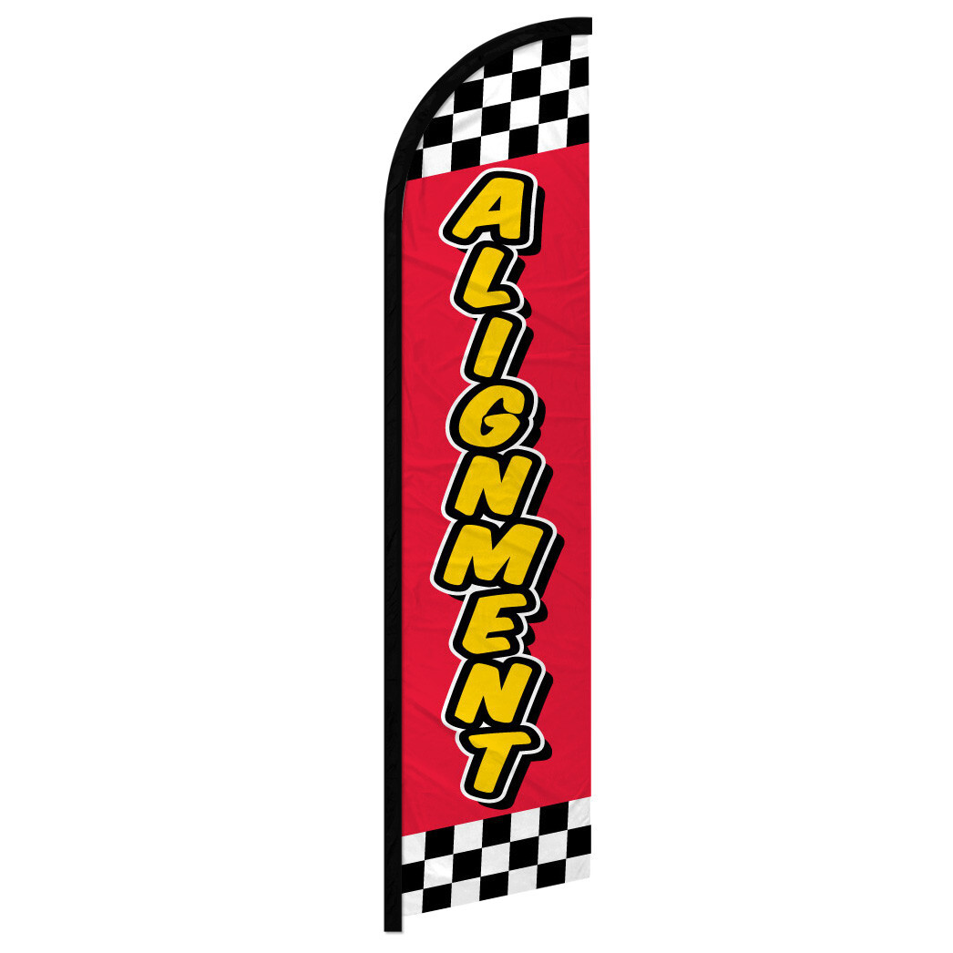 Alignment Windless Advertising Swooper Flag Mechanic Flag RED/CHECKER