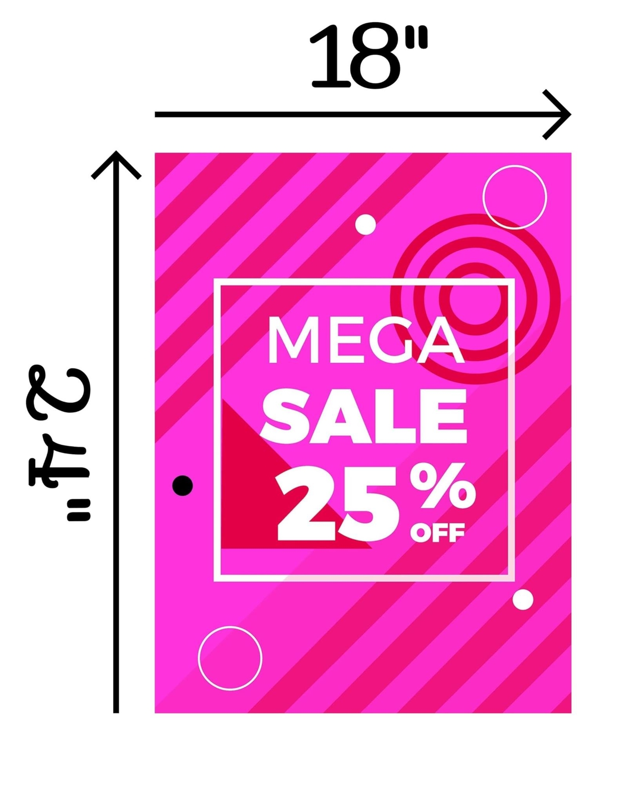 promotional sign | Retail Window Display Sign | 18″W x 24″H
