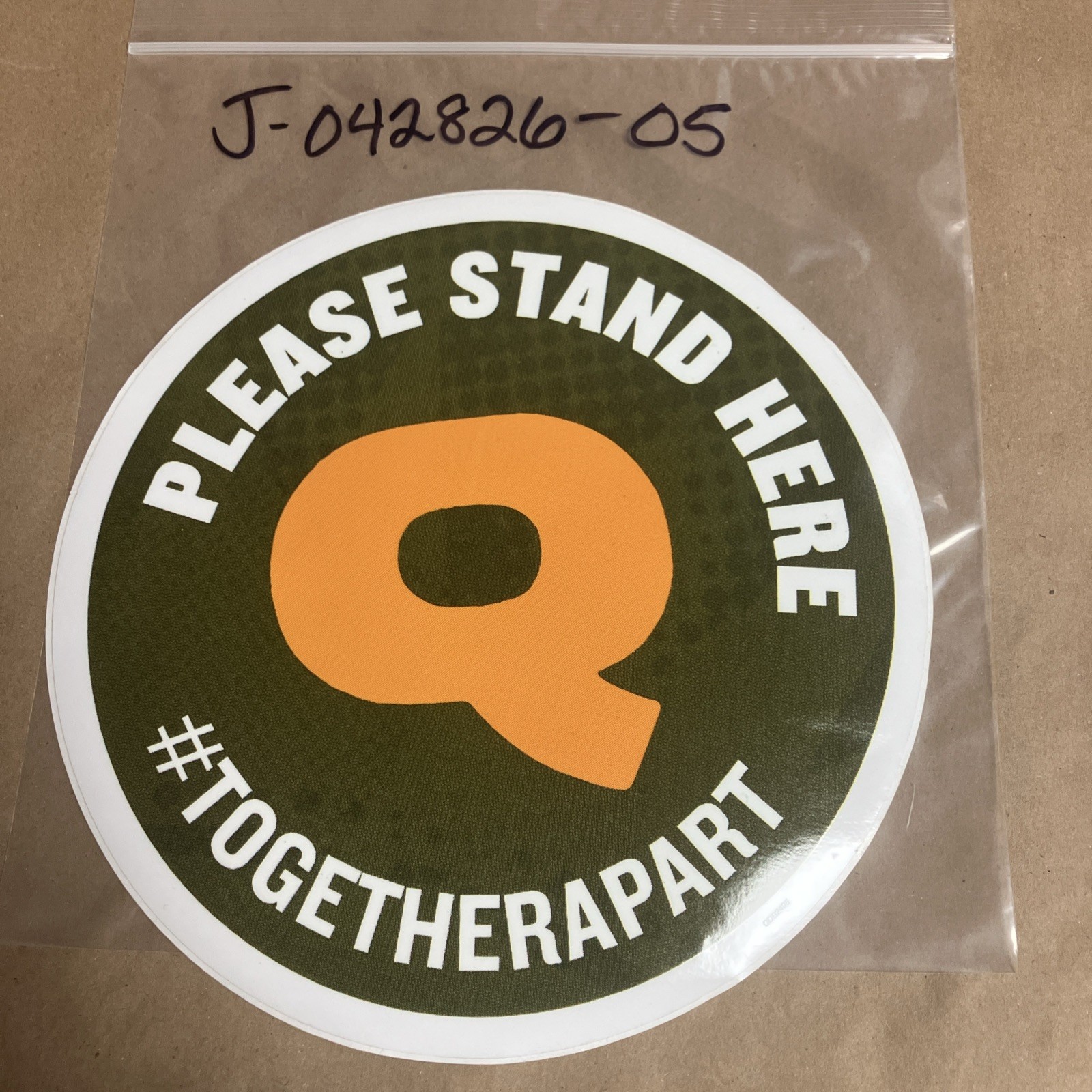 New Old Stock Social Distancing Floor Sticker Qdoba Please Stand Here 10”