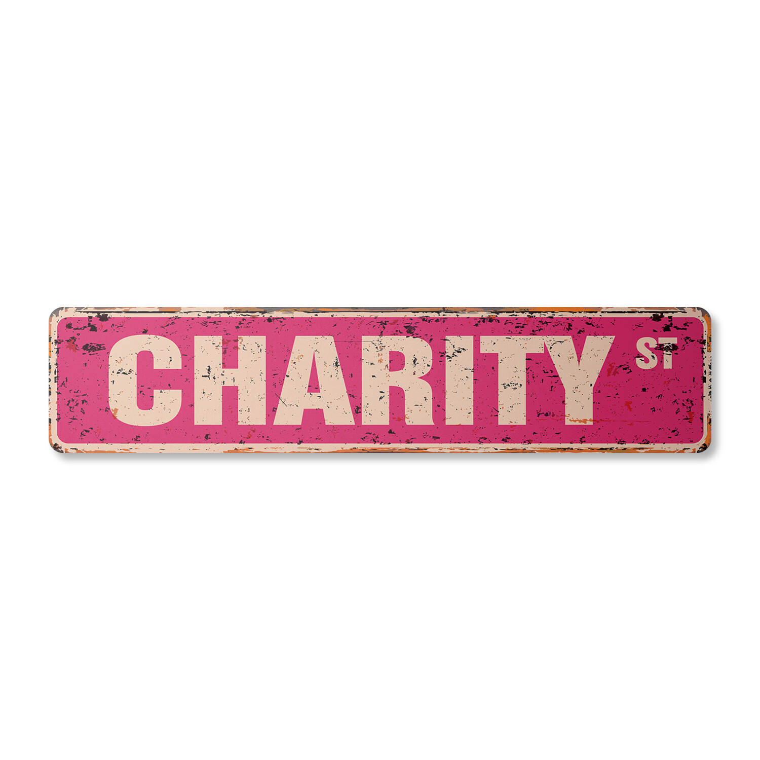 CHARITY Vintage Street Sign Childrens Name Room| Indoor/Outdoor