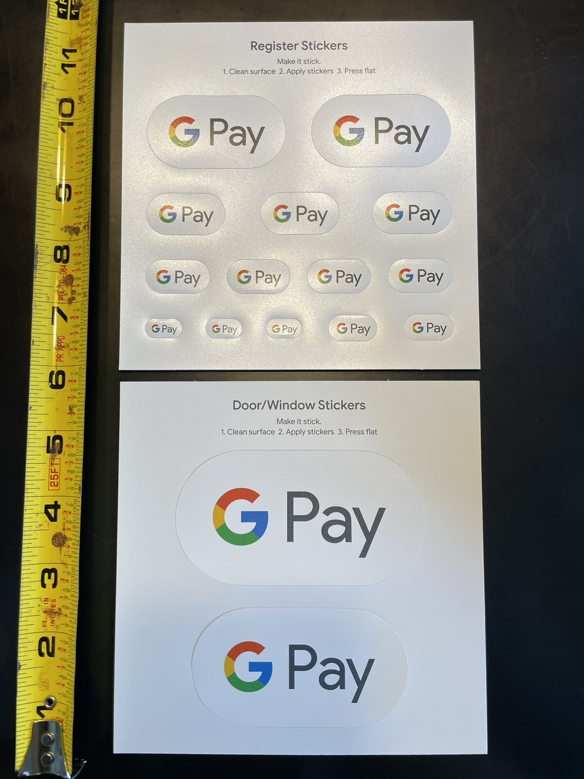 16 Official Google Pay register stickers window decals GPay G Pay sticker kit