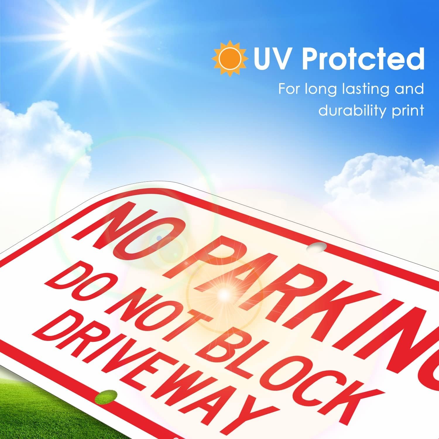 2 Pack No Parking Sign, Do Not Block Driveway Sign, Rust Free, High Visibility