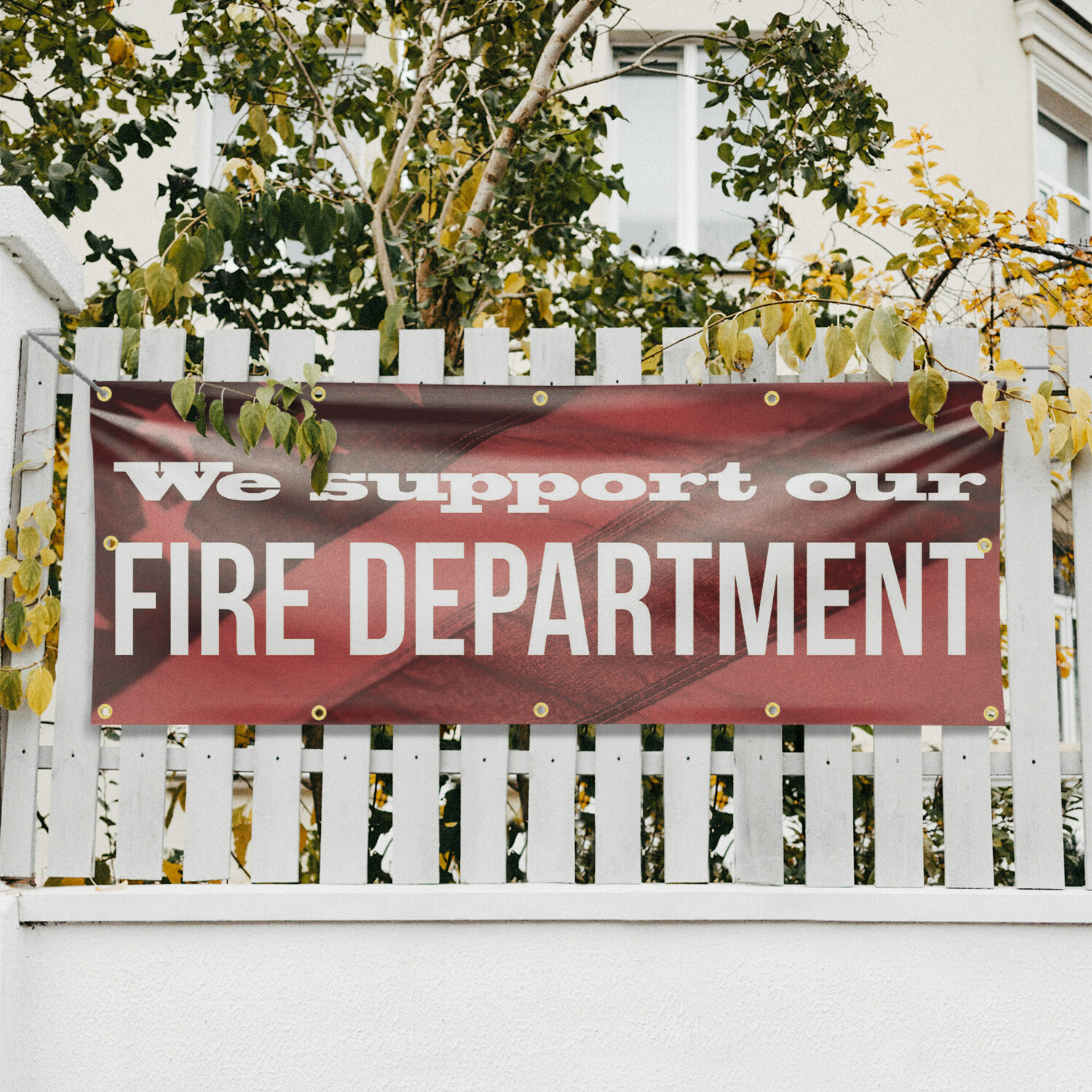 We Support our Fire Department Vinyl Banner Sign with Metal Grommets Heavy-Duty