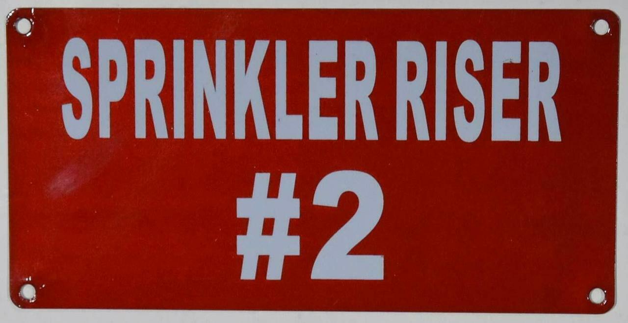 Sprinkler Riser #2 Sign (Aluminium Reflective !!!, RED 3X6)–REF24-1027