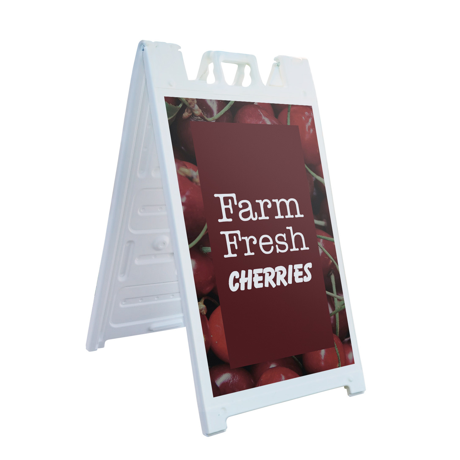 Farm Fresh Cherries Heavy Duty A-Frame Sidewalk Sign Sweet Fruits Orchard Fresh