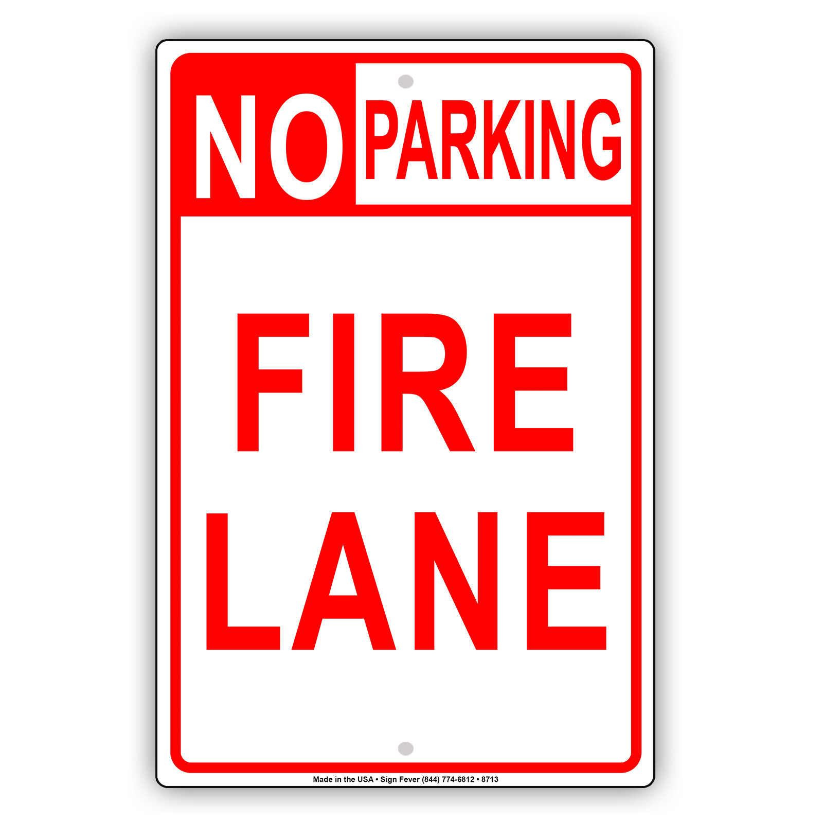 No Parking Fire Lane Notice Aluminum Metal Sign