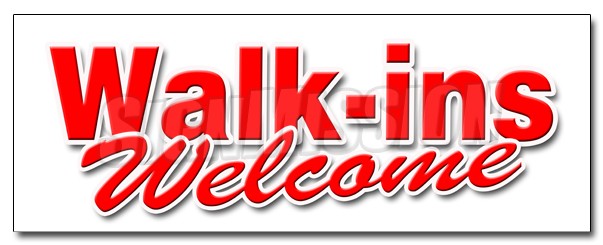 WALK INS WELCOME DECAL sticker quickly medical emergency nurse fast