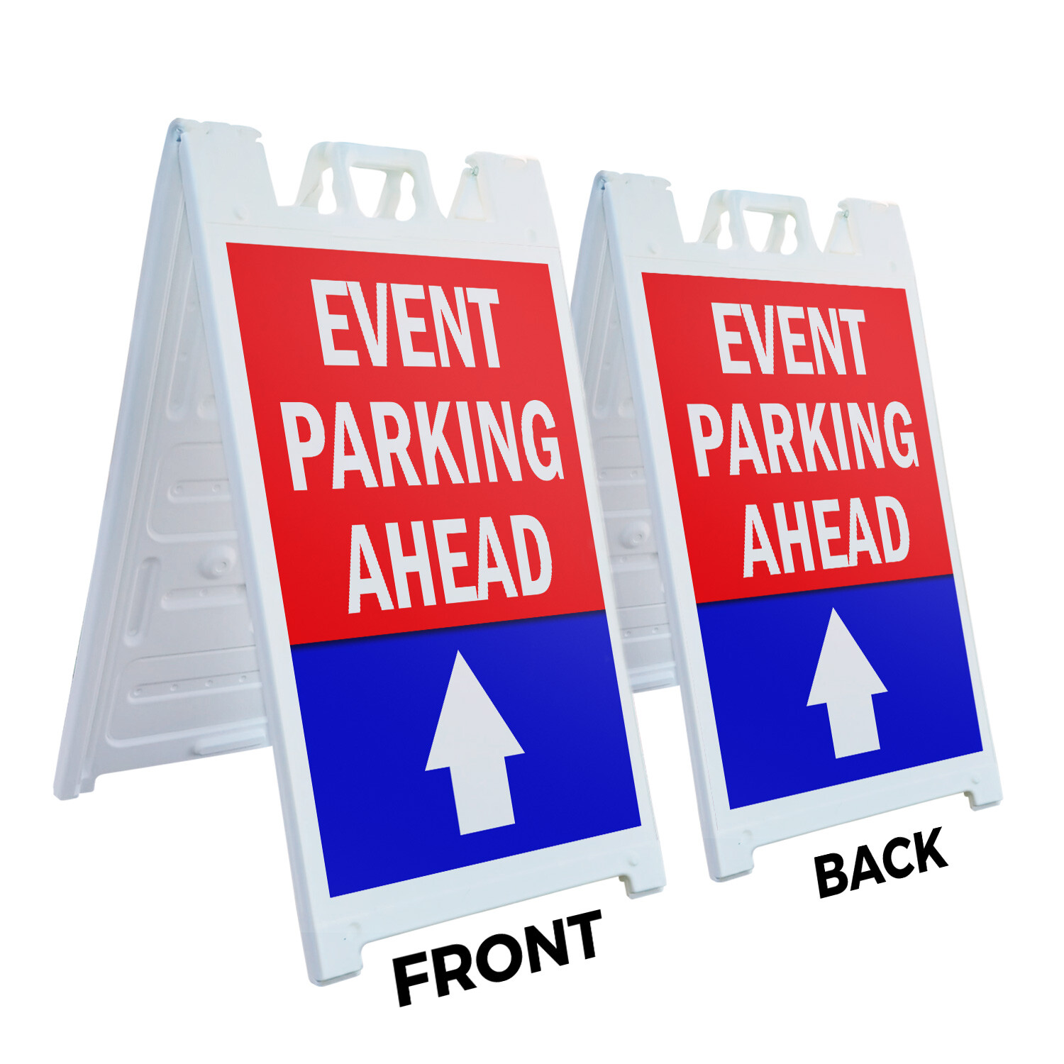 A-frame Sidewalk Event Parking Ahead With Up Arrow 24″ x 36″ Double Sided A-Fram