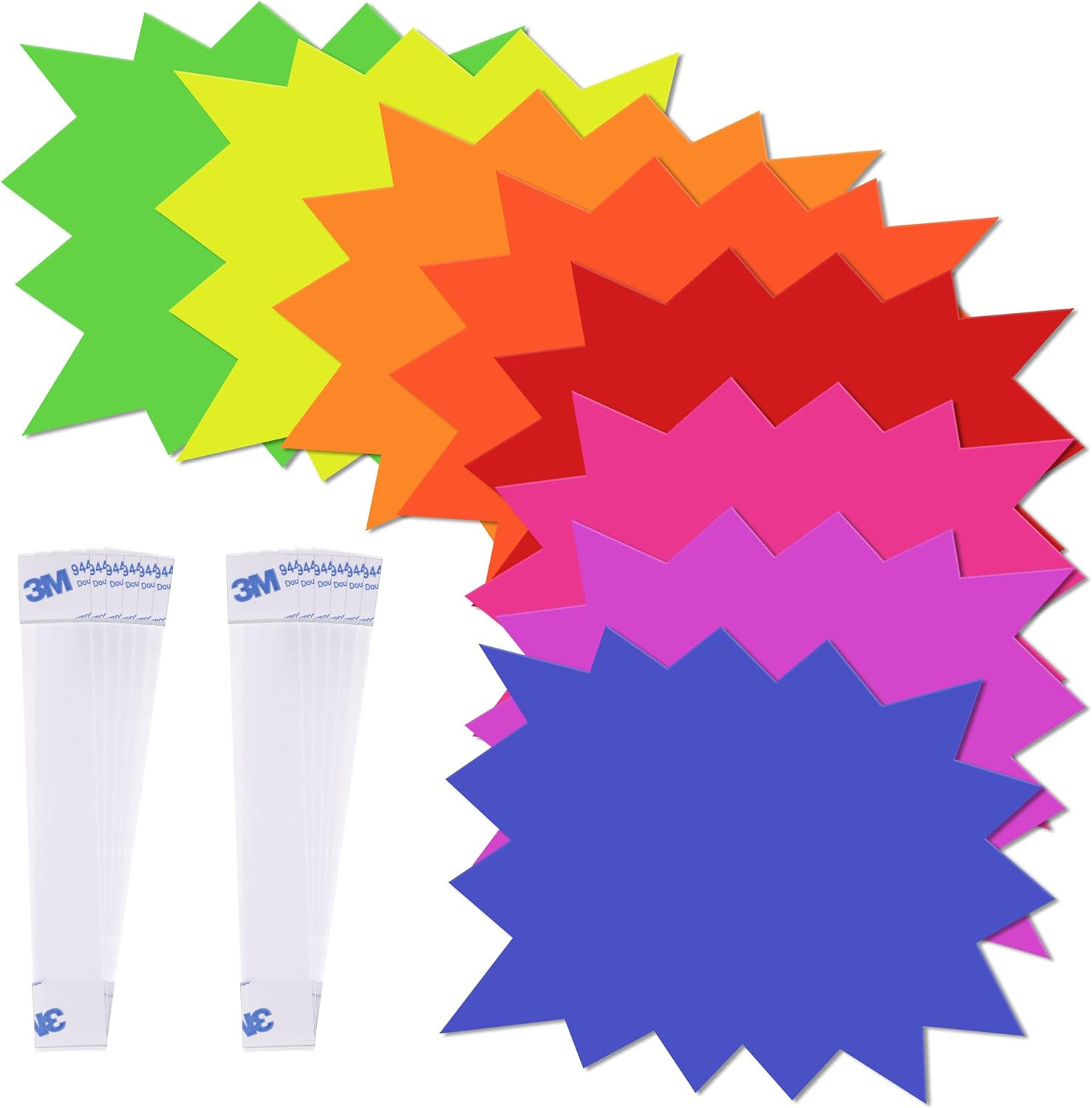 120etiquetas starburst 5×6.6pulgada fluorescentes multicolor venta garaje tienda