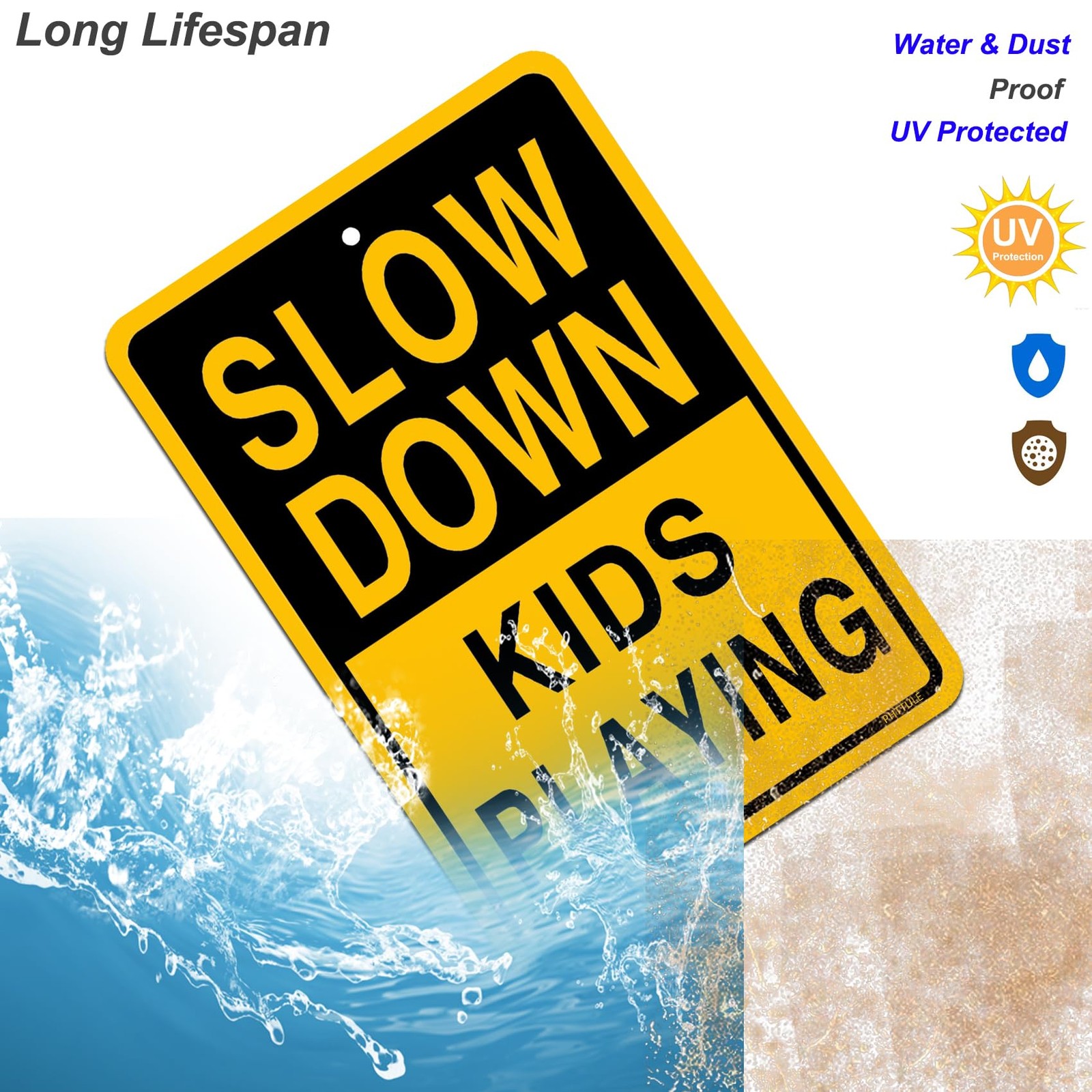 18×12 Inch Slow Down Kids Playing Sign Street Rust Free .040 Aluminum