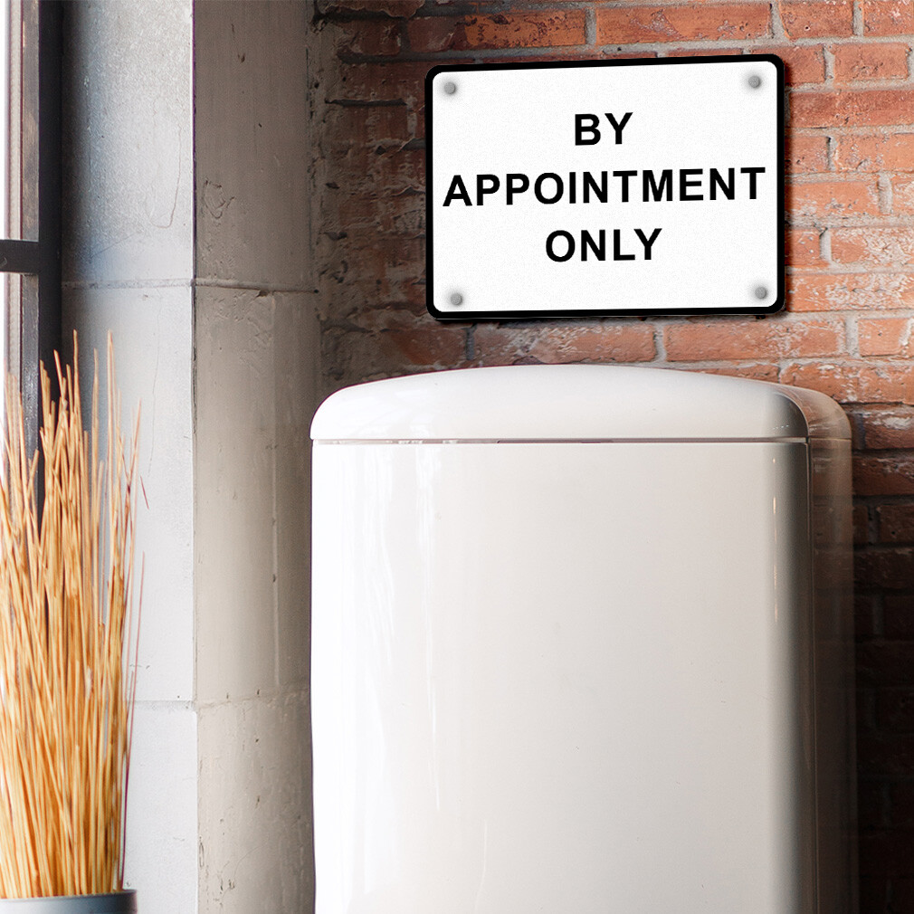 Aluminum Horizontal Metal Sign By Appointment Only Weatherproof Street Signage