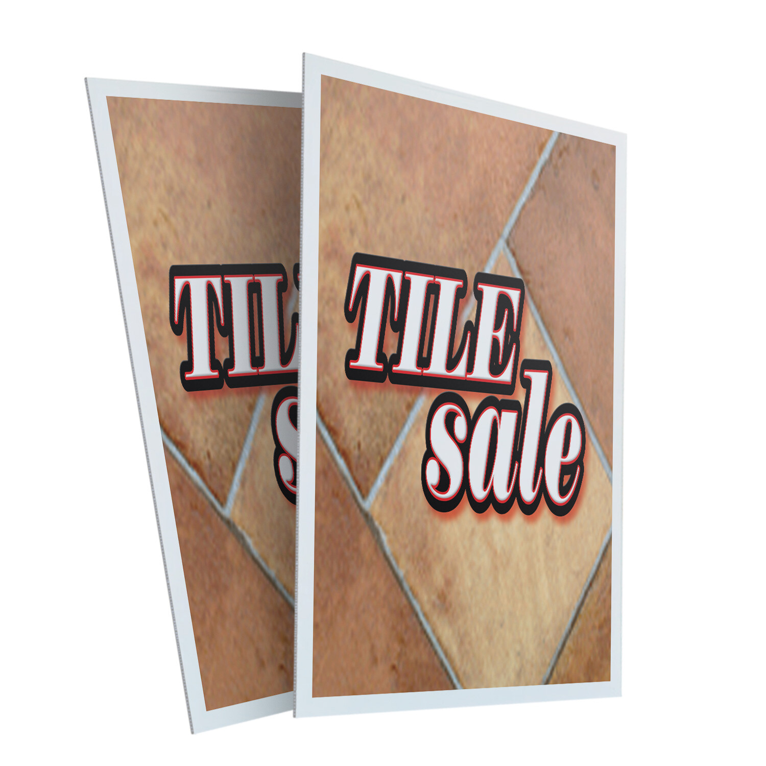 Tile Sale 24″ x 36″ 2 Pack Of Store Sign Plastic Or Decal