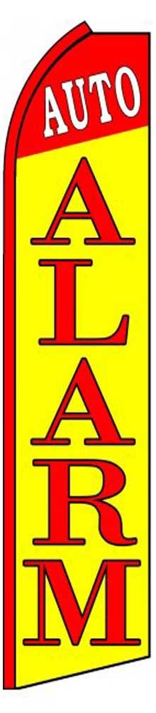 Auto Alarm Red Yellow Flutter Swooper Flag Advertising Sign 3’ Wide Banner Only