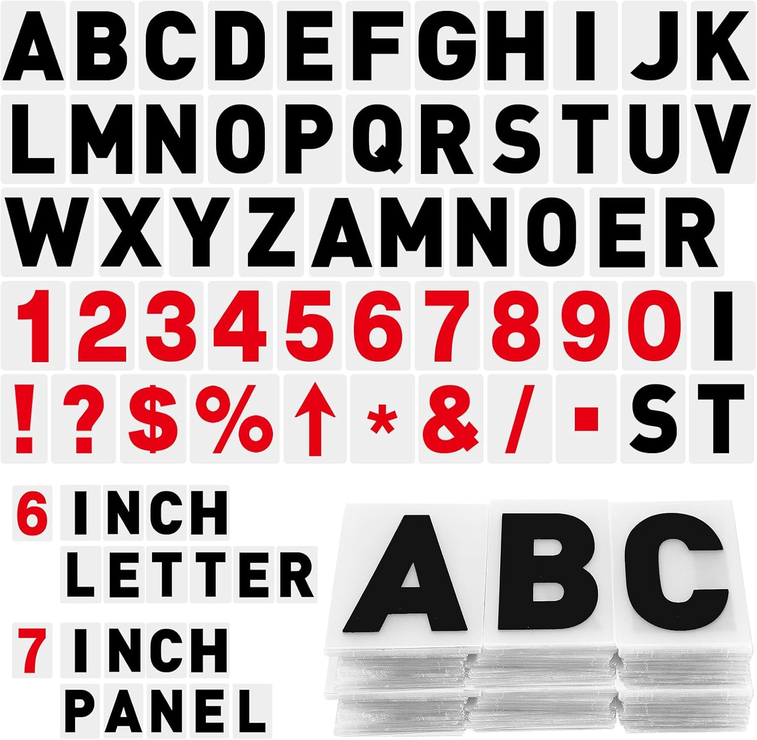 300 Pcs Sign Letter Printed on Marquee Letters Flexible Outdoor Sign Letters Bla