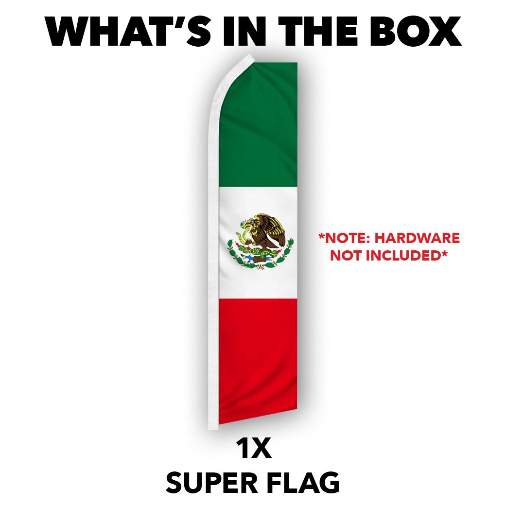 Mexico Advertising Swooper Feather Flutter Flag Large Mexican Flag
