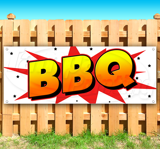 BBQ Advertising Vinyl Banner Flag Sign USA 15″ 18″ 20″ 30″ 48″ 52″