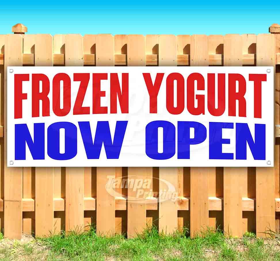 FROZEN YOGURT NOW OPEN Advertising Vinyl Banner Flag Sign Many Sizes