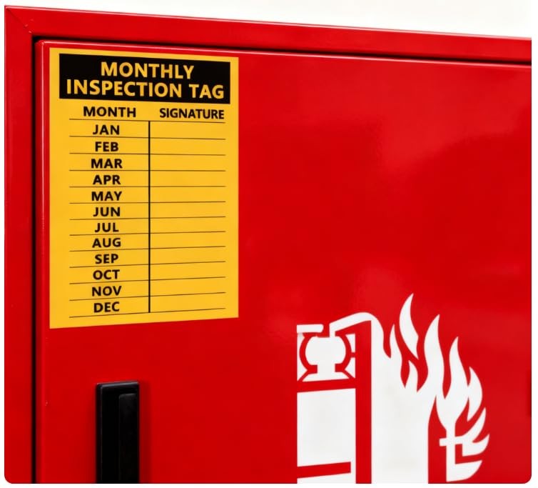 Monthly Inspection Tag,5×3 Inch Check Record Vinyl Sticker Label,200 Pcs Per …