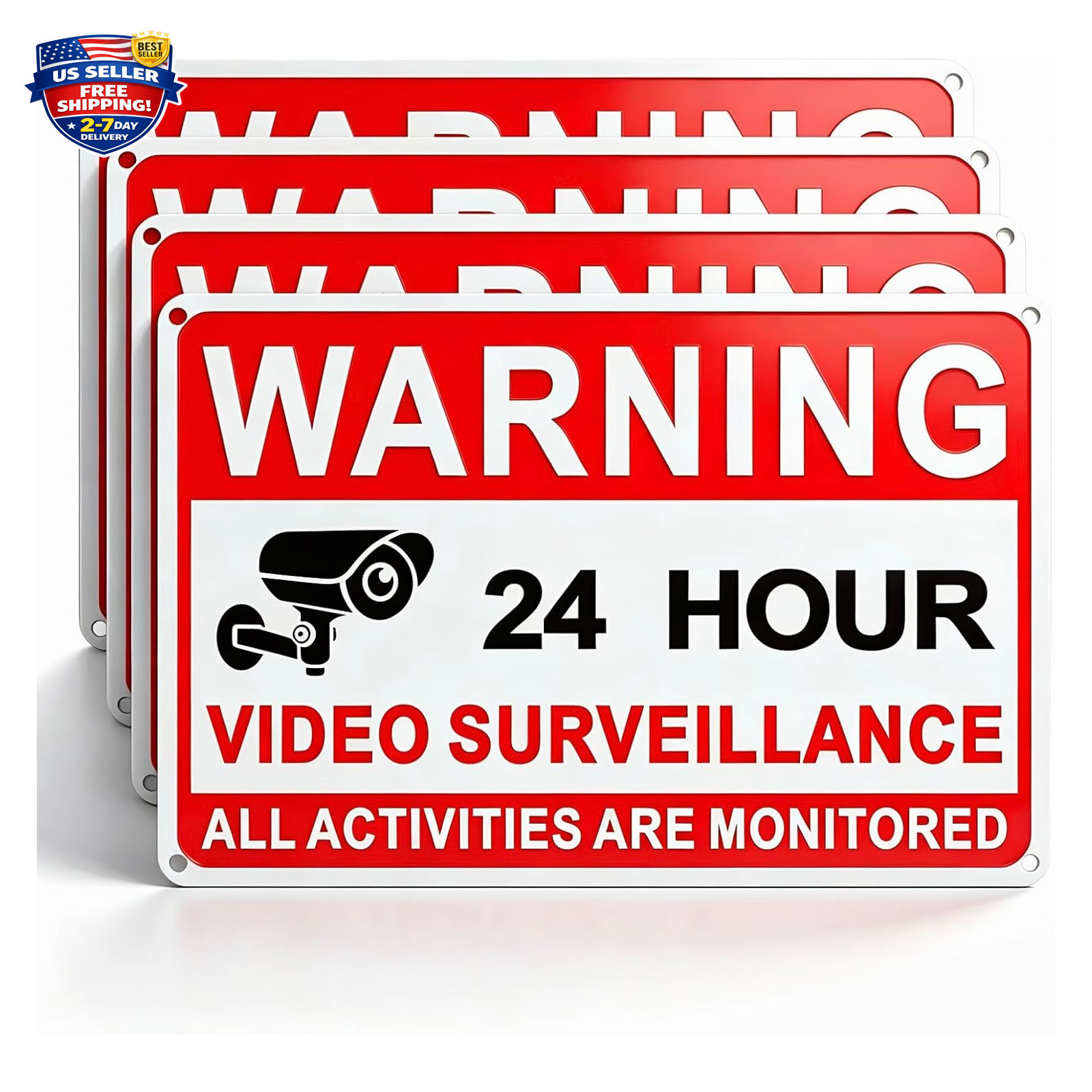 Video Surveillance Sign 8×12 Inch Rustproof Metal No Trespassing Security