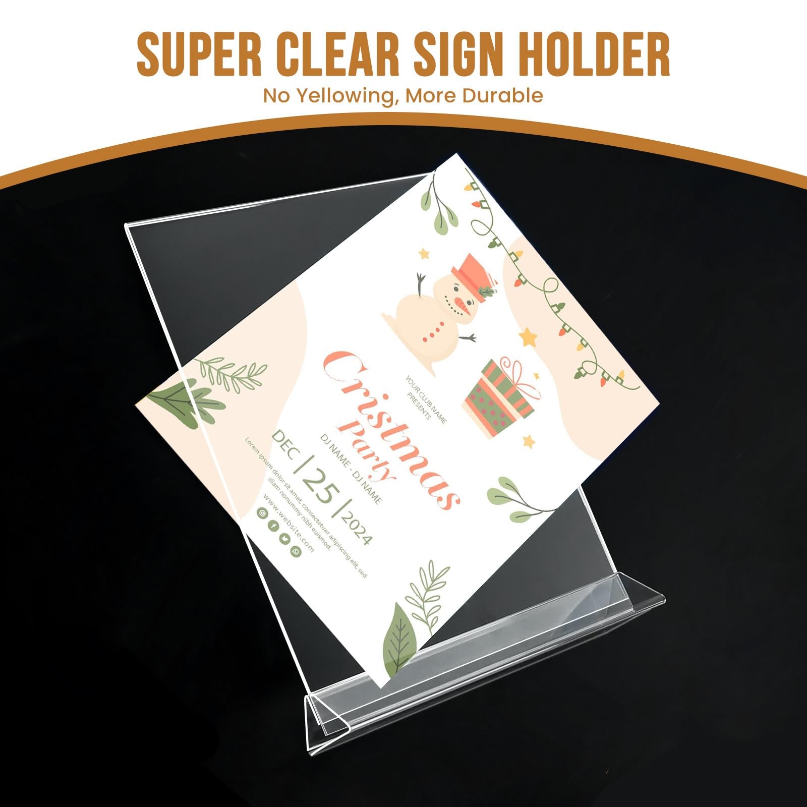 NICELINK 9 Pack Acrylic Sign Holder 8.5×11 Vertical 9 8.5×11, Clear
