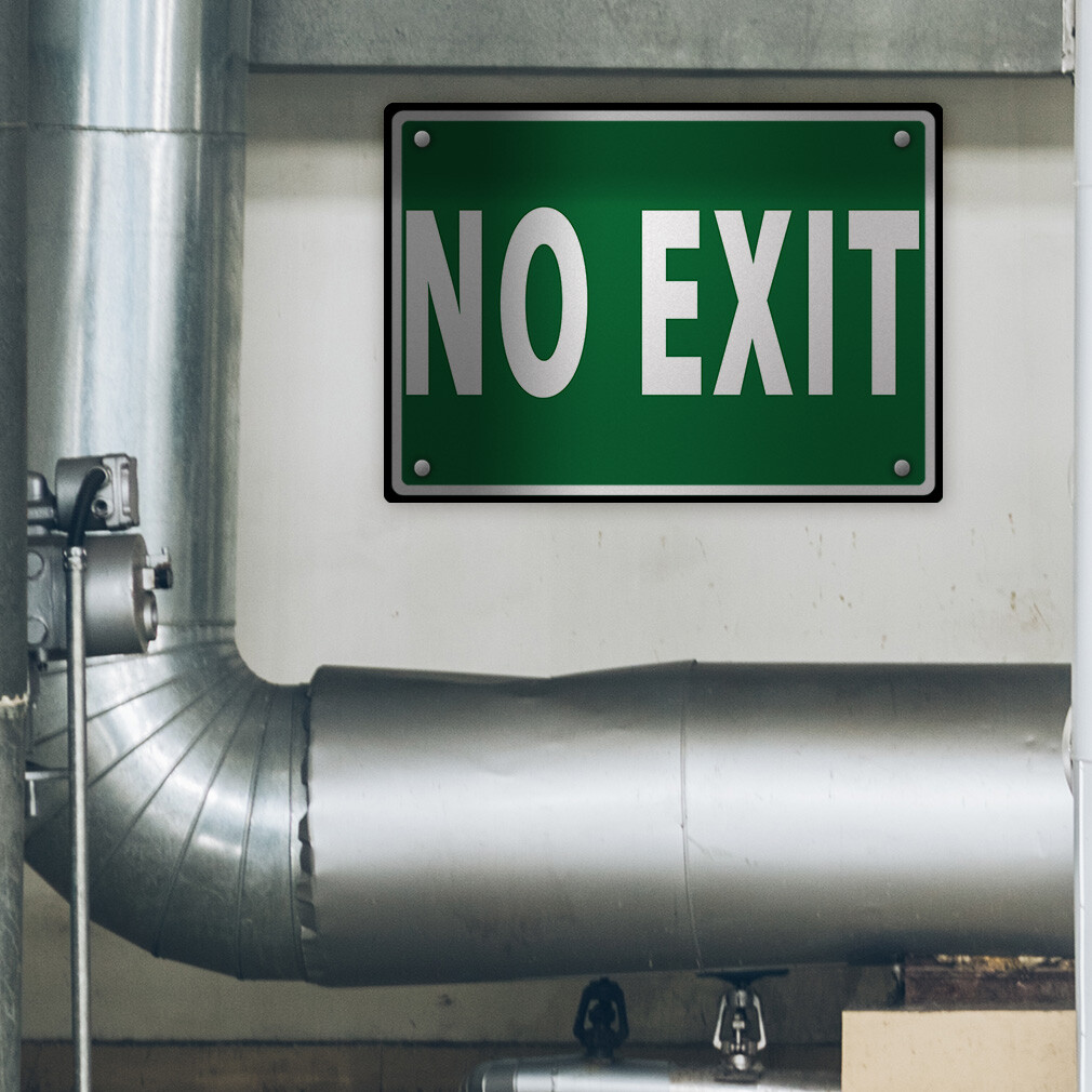 Horizontal Metal Sign No Exit Facility Property Weatherproof Street Signage