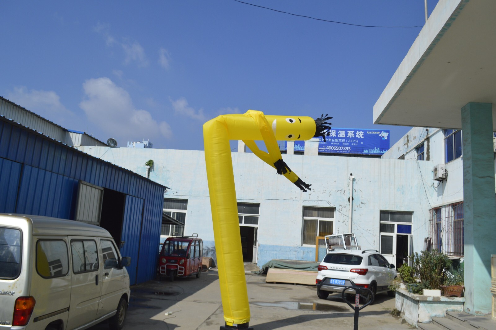 Yellow Air Inflatable Puppet Dancer Dancing Wind Dancer Sky Puppet Tube Man 20Ft
