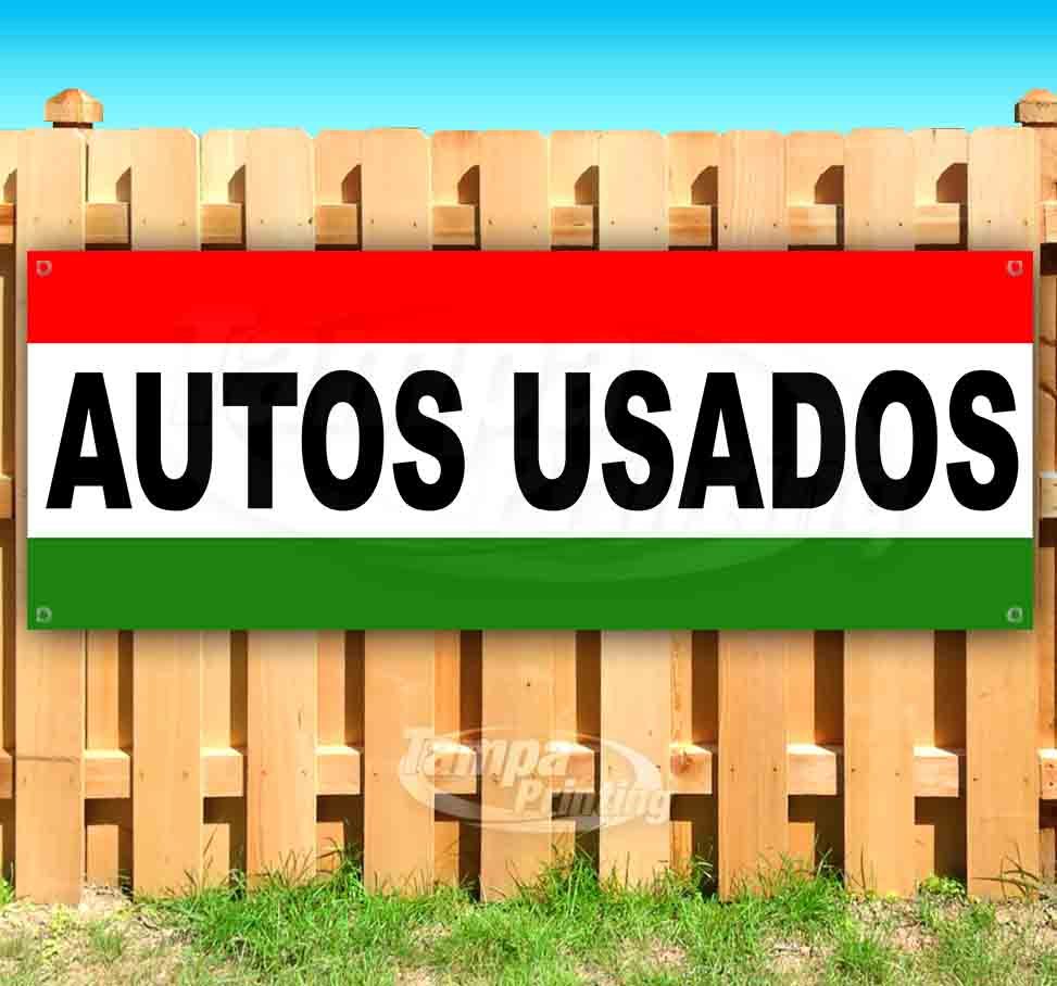 AUTOS USADOS Advertising Vinyl Banner Flag Sign RENT SPANISH CAR DEALERSHIP