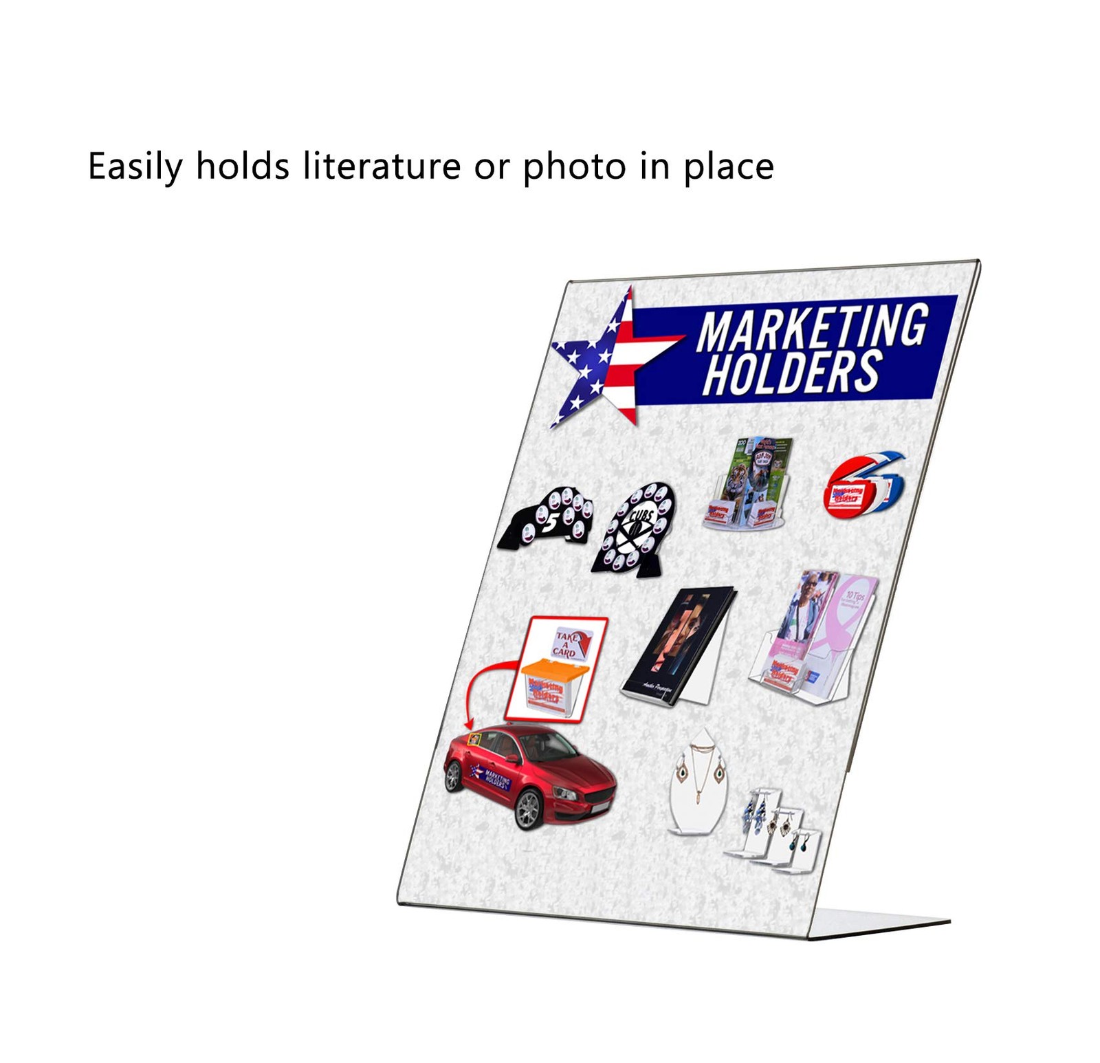 Marketing Holders Printed Literature Table Tent 8.5″w x 11″h Side Load, Clear