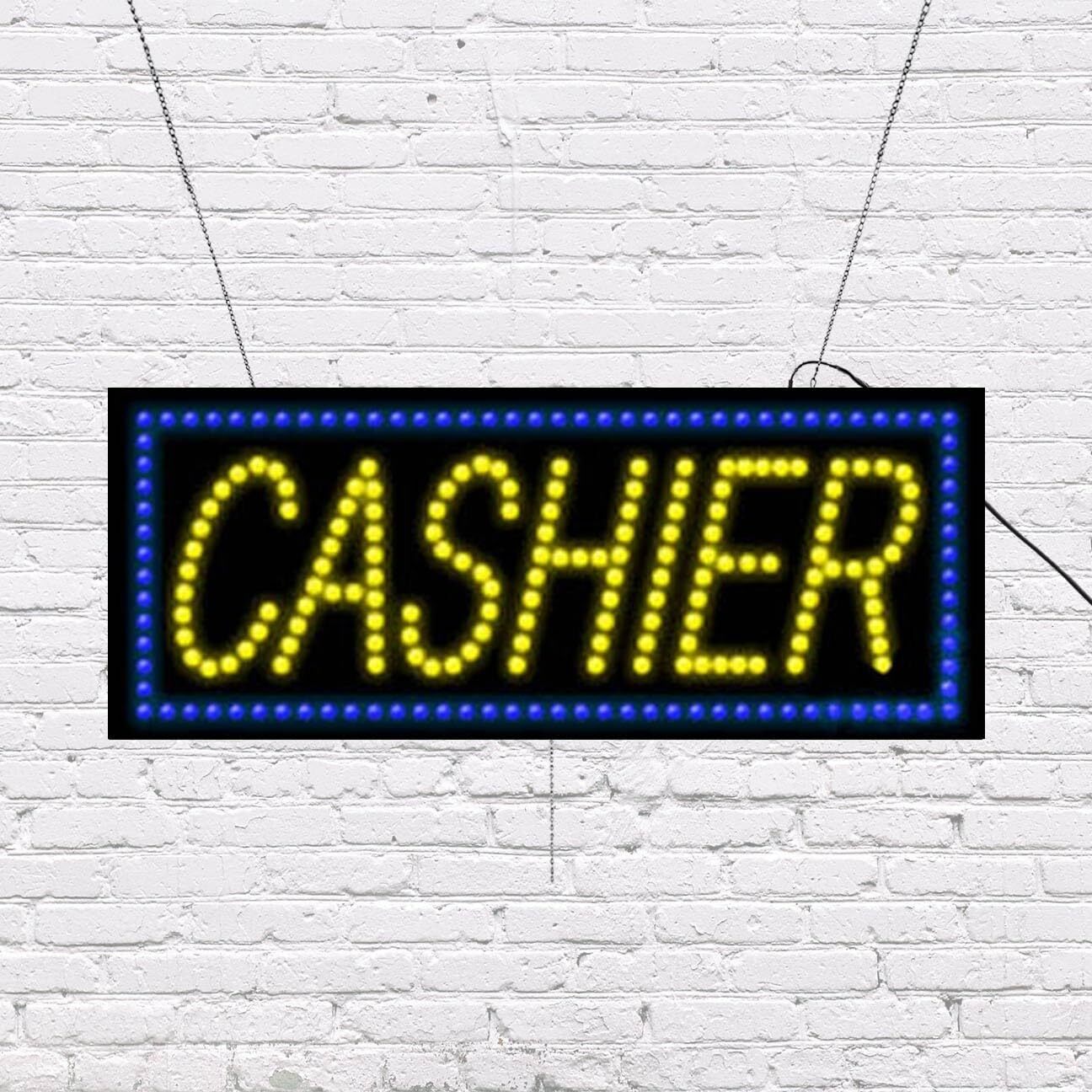 LED Cashier Sign | Light Up Sign | 11″H x 27″W x 2″D
