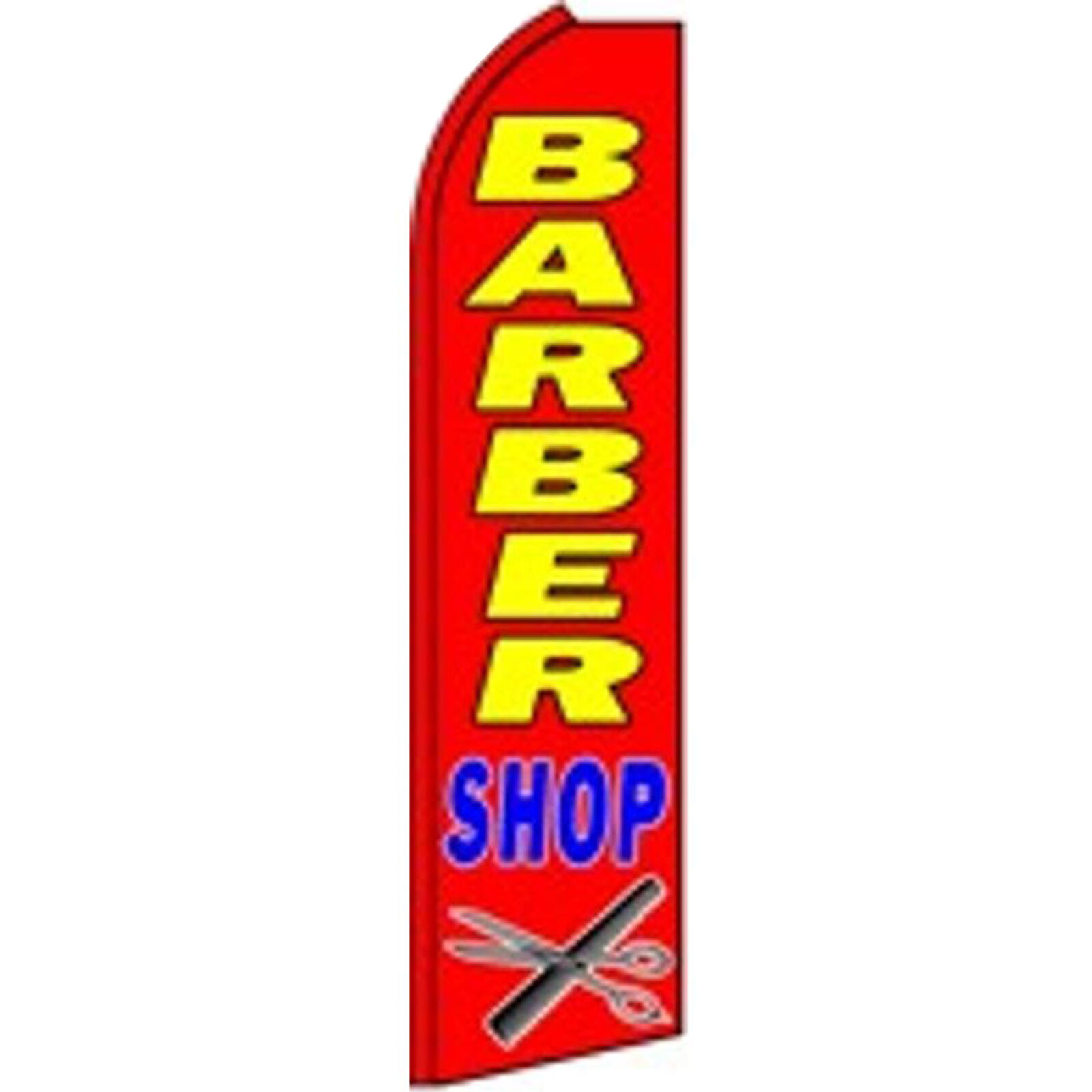 Barber Shop Red 3 ft X 11 1/2 ft Polyester Swooper Flag