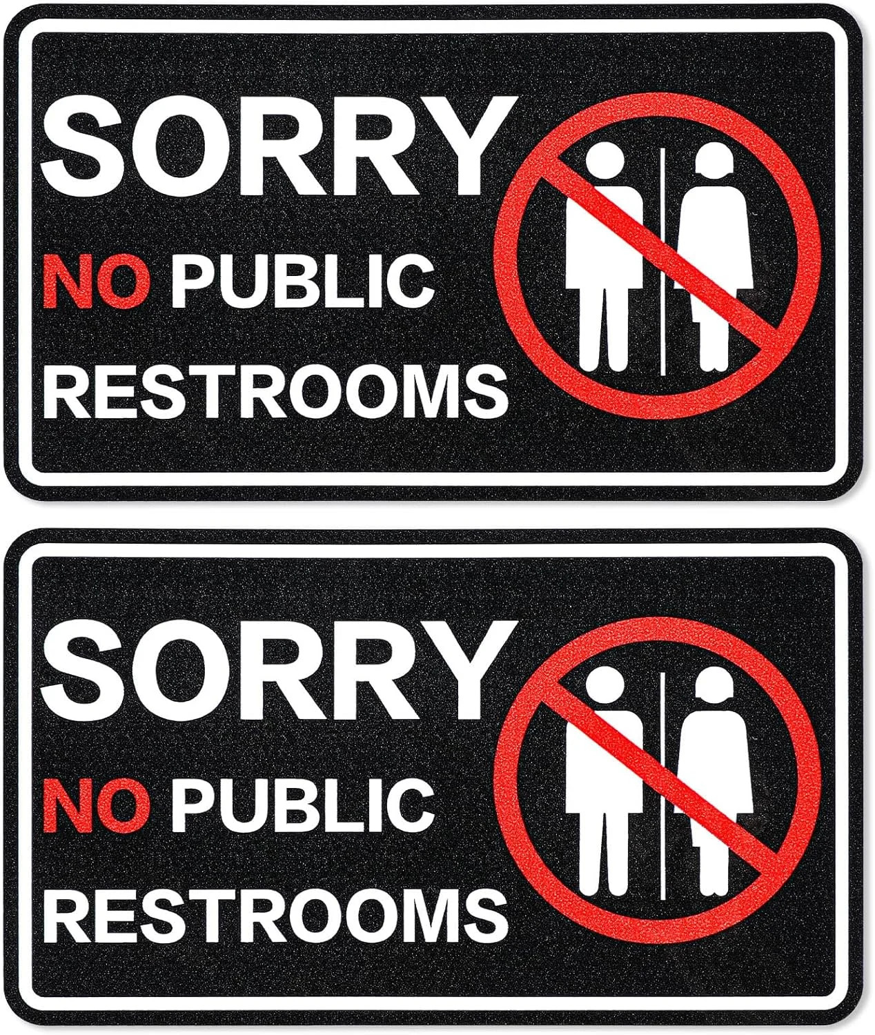 2PCS No Public Restroom Signs for Business, Self Adhesive Weatherproof Vinyl Sor