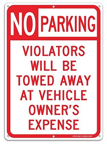 No Parking Sign 14 X 10 Reflective Rust Free Aluminum UV Protected Weather