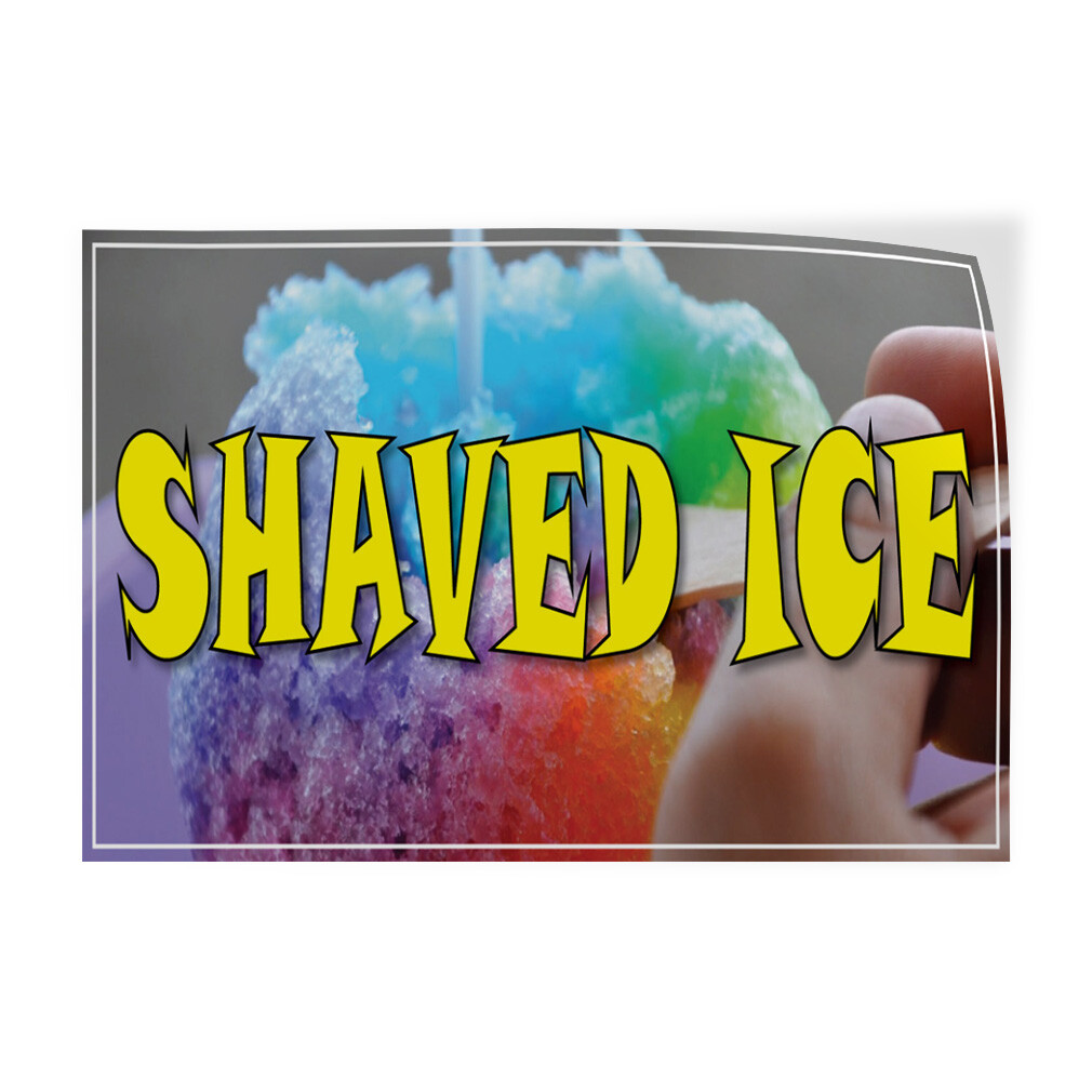 Decal Stickers Shaved Ice Restaurant Cafe Bar I Vinyl Store Sign Label
