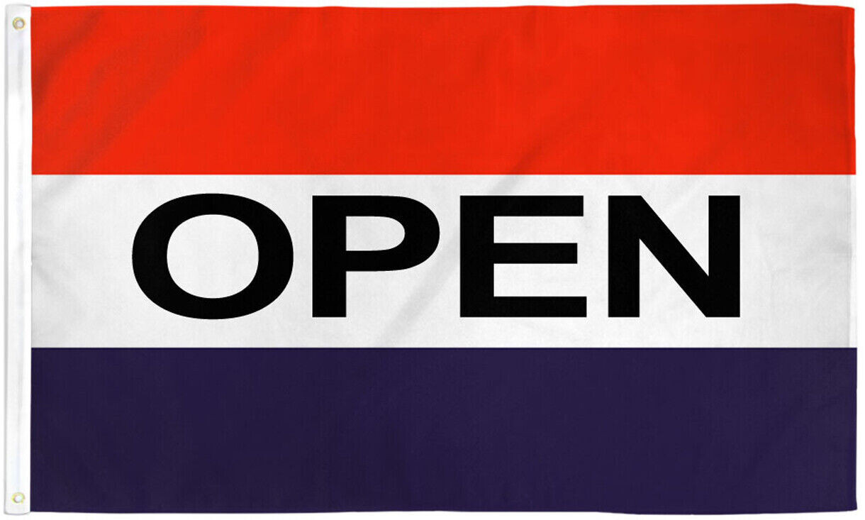 Open Flag 3x5ft We’re Open Open Sign Welcome Open Banner Red White Blue Flag