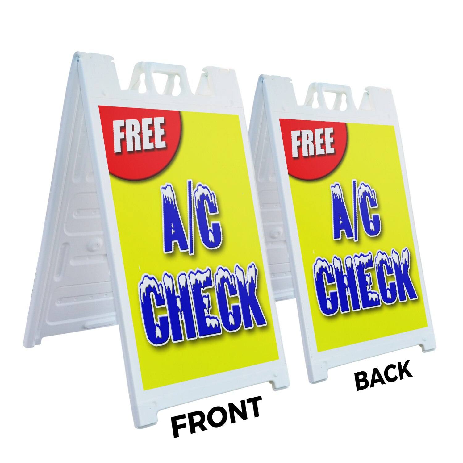 A-frame Sidewalk Free Ac Check 24″ x 36″ Double Sided A-Frame Sidewalk Sign