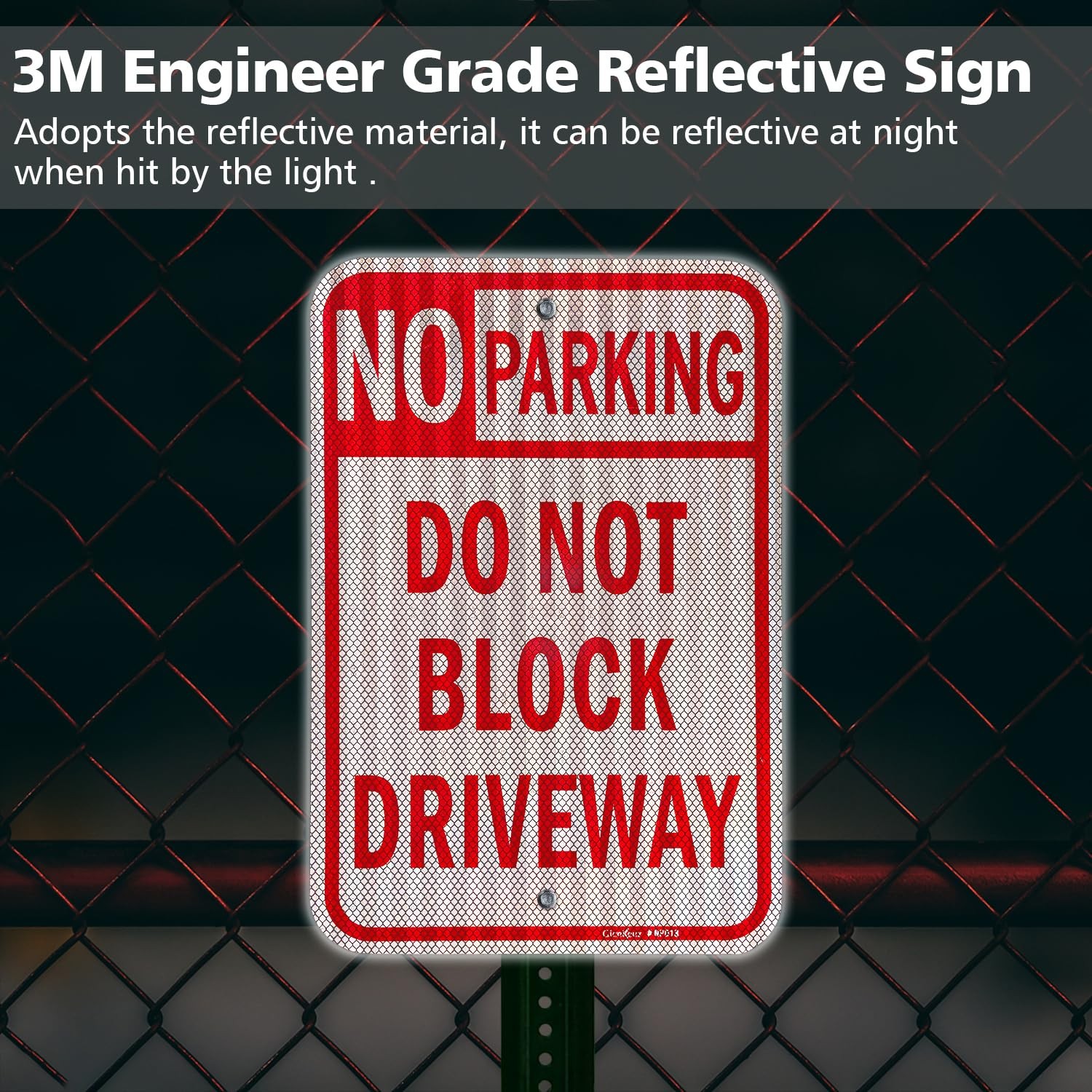 18×12 Inch Large No Parking Signs Reflective Aluminum Fade Resistant