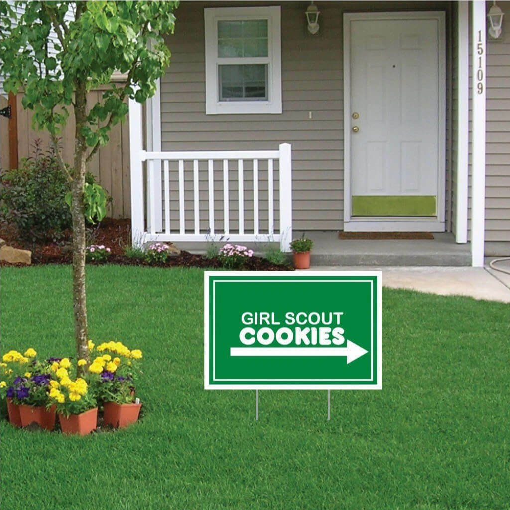 12″x18″ Girl Scout Cookies For Sale – Yard Signs (Set/2) with Stakes SHIPS FREE!